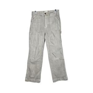 Alice + Olivia Khaki Double Knee Carpenter Utility Flare Khaki Jeans Womens 28